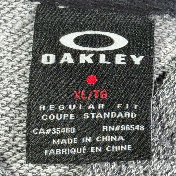 Oakley Hoodie Mens XL Gray Spellout Logo Pullover Sweatshirt Pocket Athleisure - Picture 7 of 11